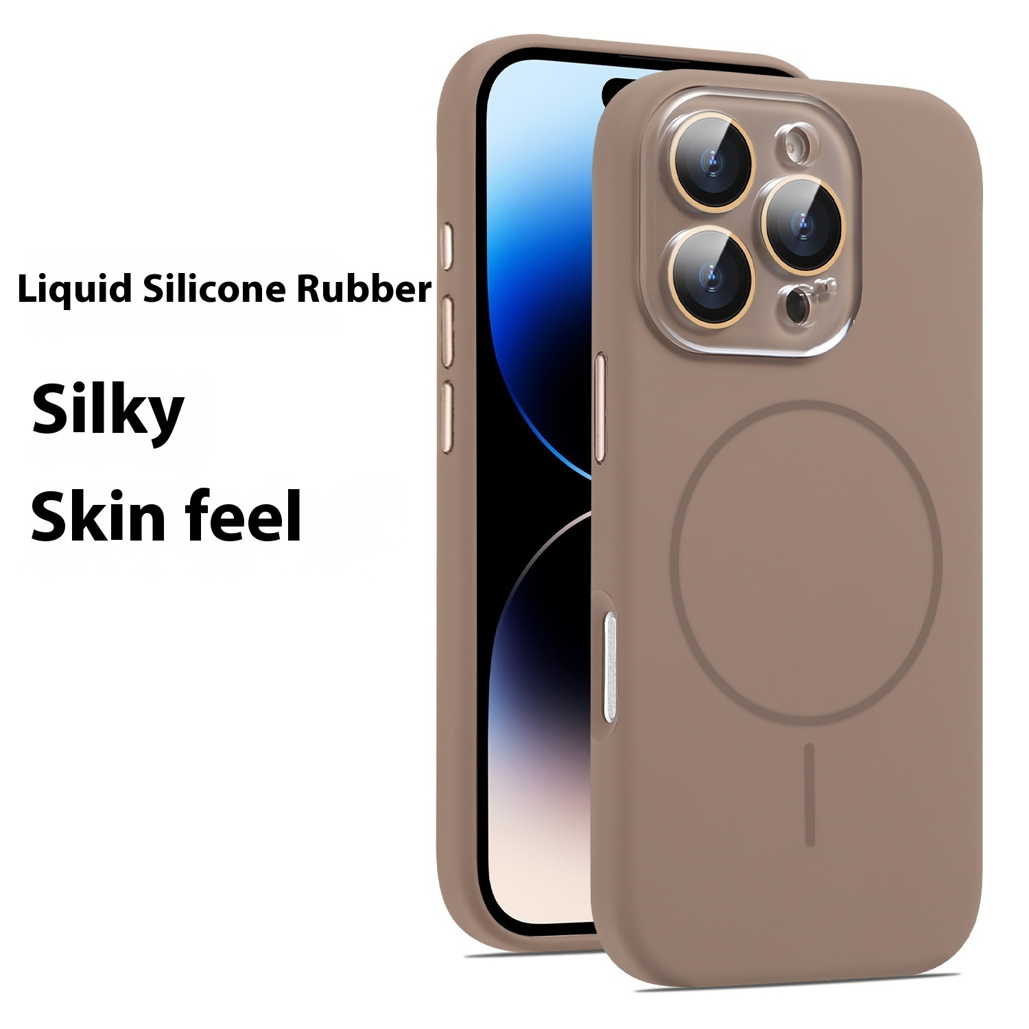 Liquid Silicone Magnetic Crystal Lens Phone Case Protective Cover - Image 6