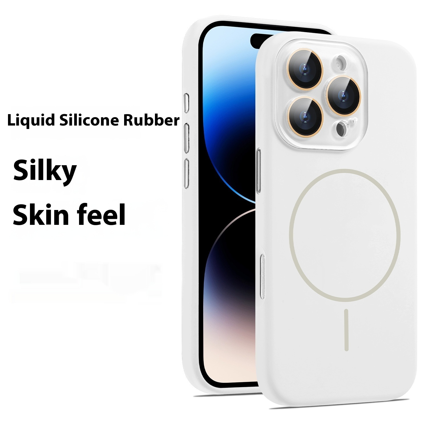 Liquid Silicone Magnetic Crystal Lens Phone Case Protective Cover - Image 9