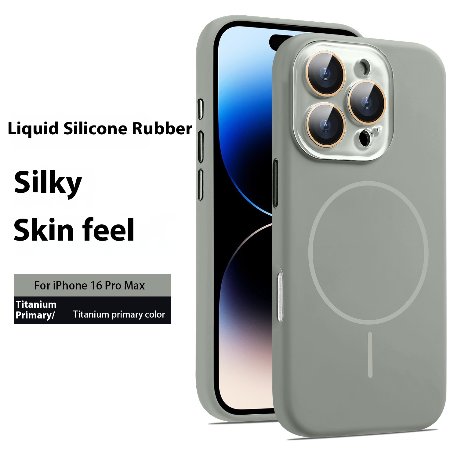 Liquid Silicone Magnetic Crystal Lens Phone Case Protective Cover - Image 2