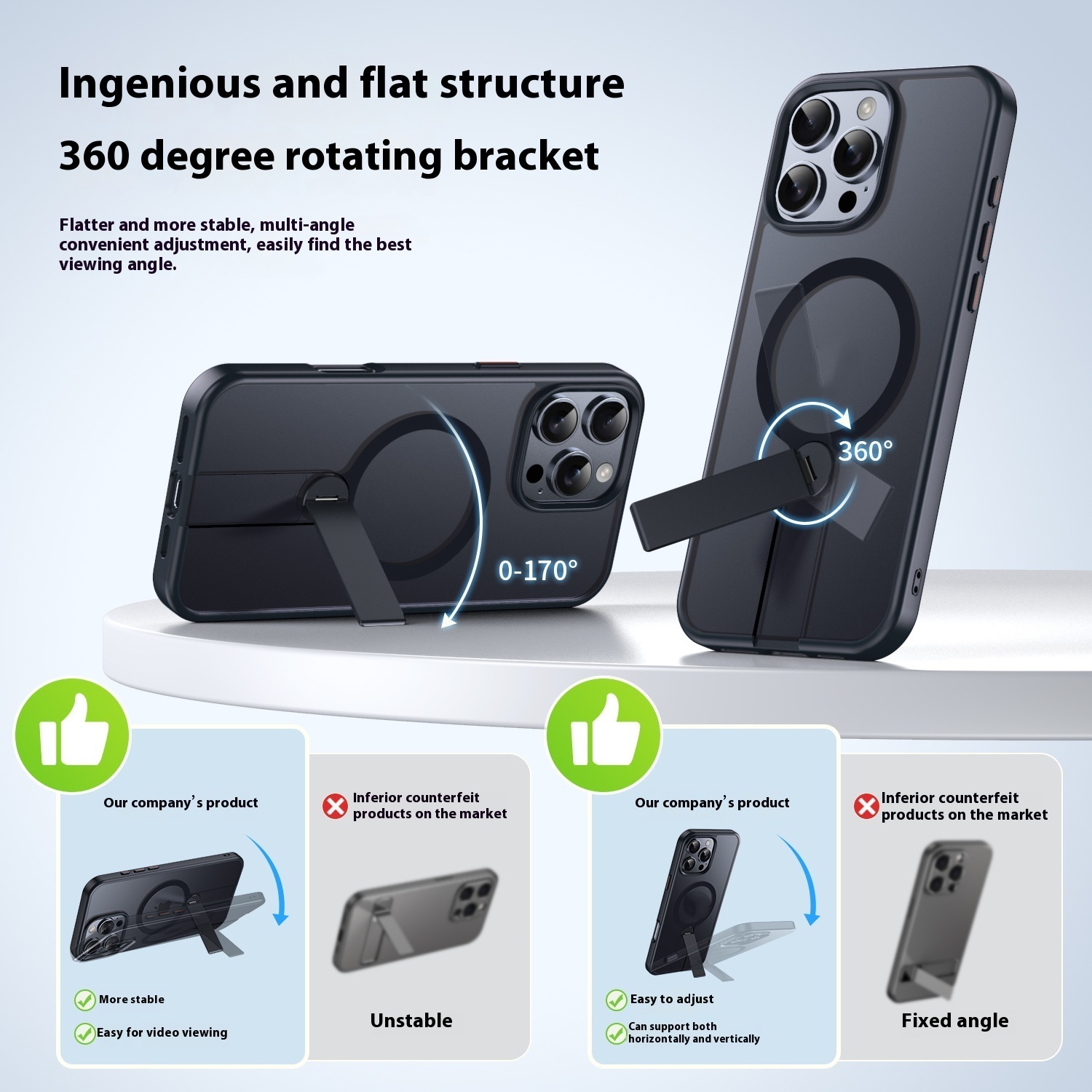 Magnetic Wireless Charger 16Promax Hidden Bracket Phone Case - Image 5