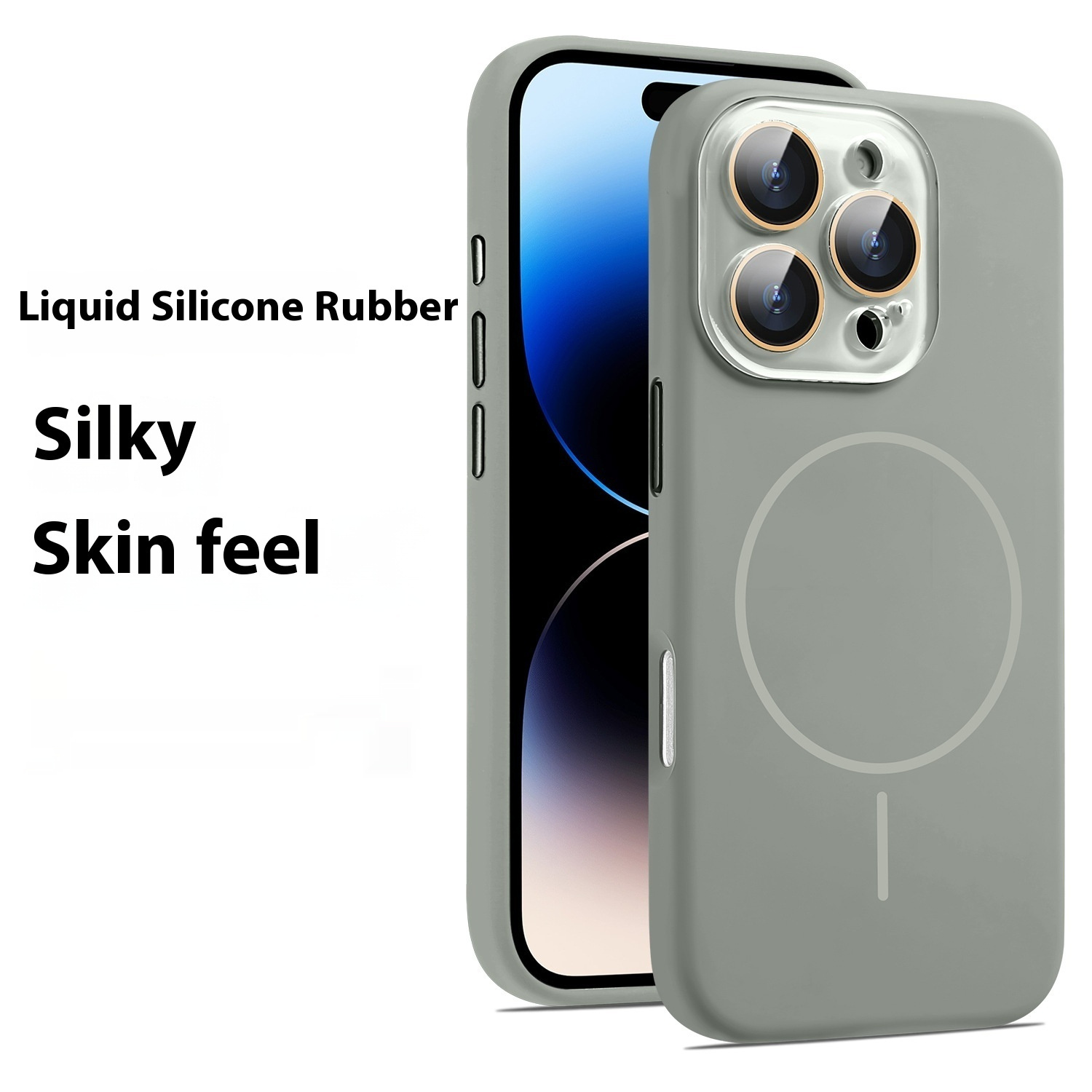 Liquid Silicone Magnetic Crystal Lens Phone Case Protective Cover - Image 5