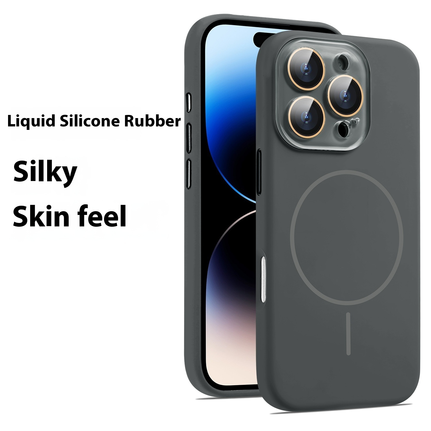 Liquid Silicone Magnetic Crystal Lens Phone Case Protective Cover - Image 10