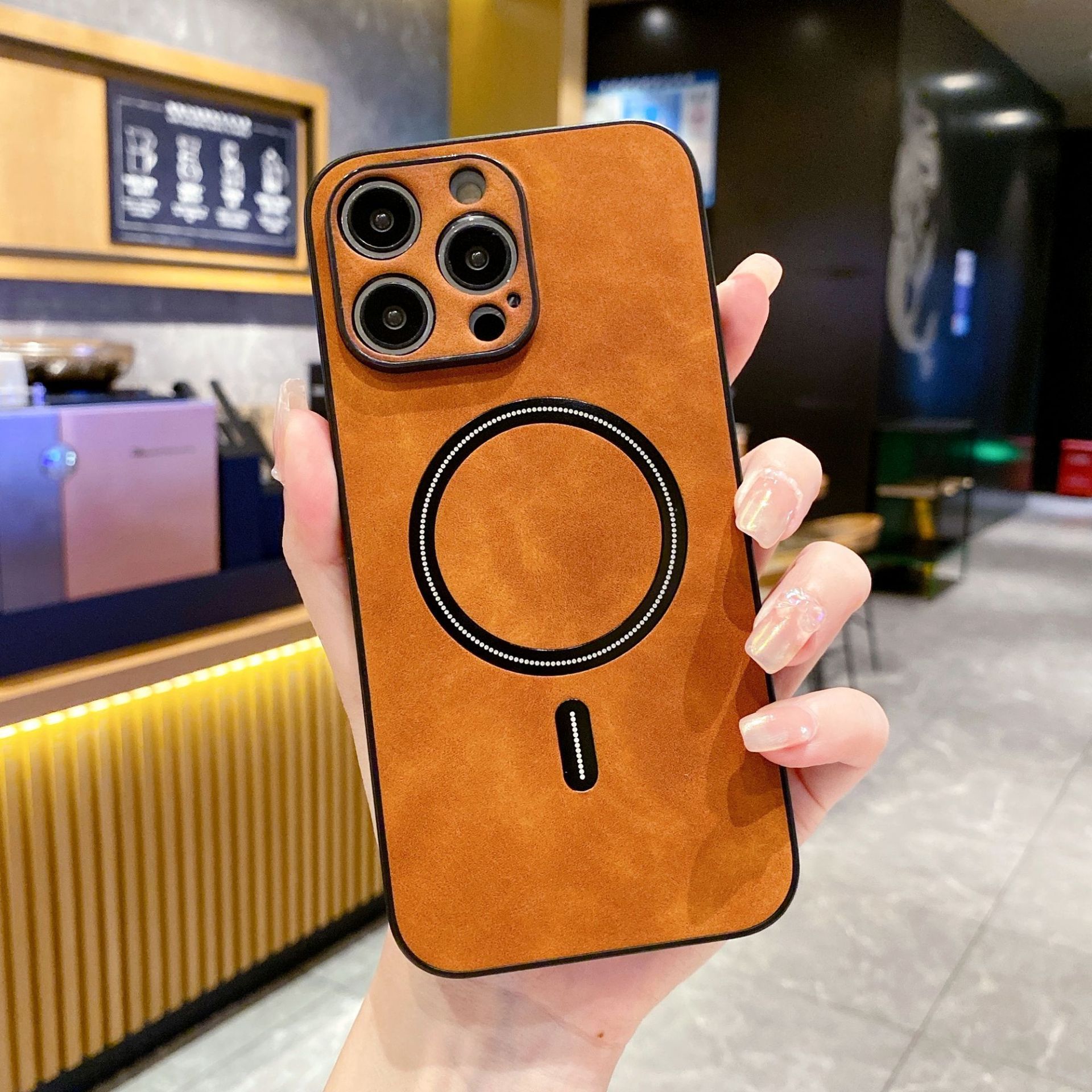 Iphone15pro Magnetic Lambskin All-inclusive Protective Cover - Image 3