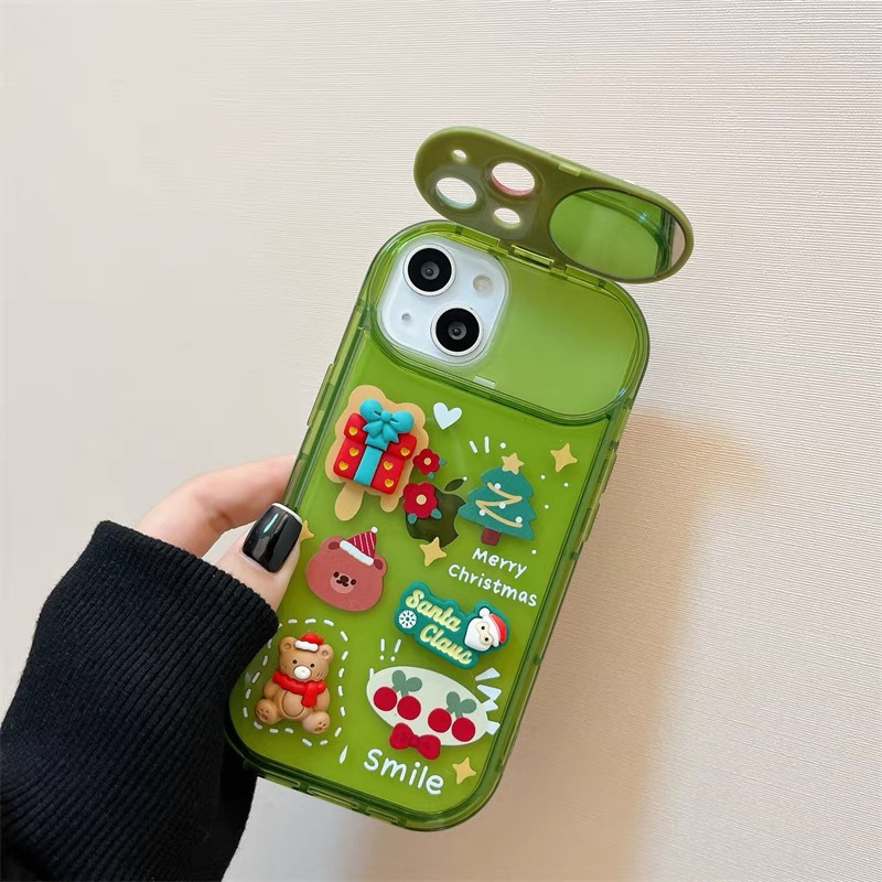 Xmas Santa Claus Cute Elk Hat Pendant Flip Christmas Phone Case For I Phone 15 14 13 12 11 Pro Max Pro Silicone Protection Cover - Image 5